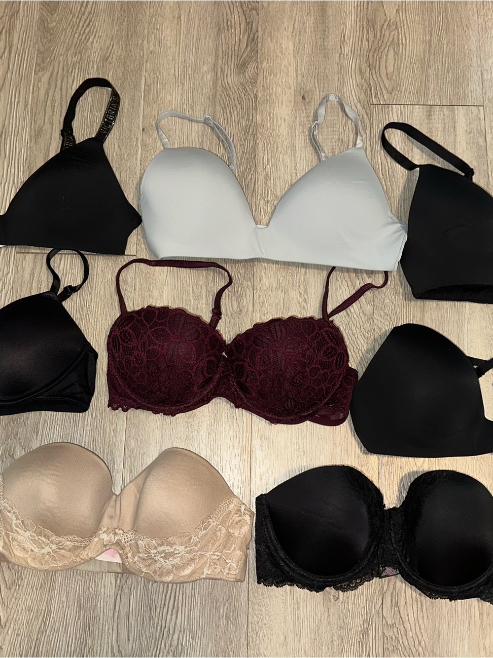 Victoria’s Secret Lot 8 Dream Angel Push Up T Shirt Bra 34 B C